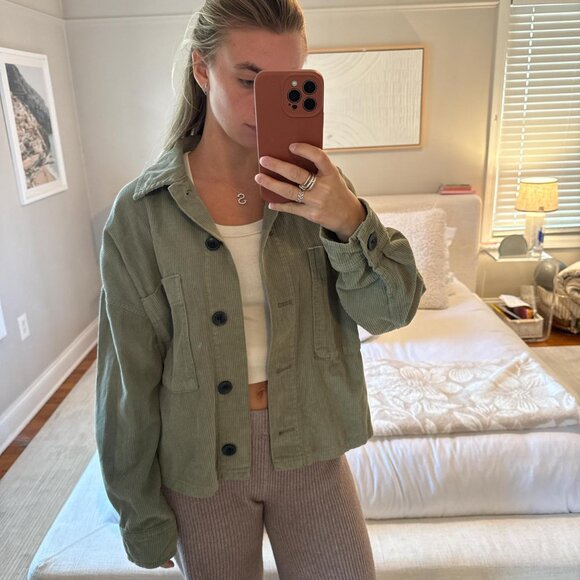 Zara Women's Green and Khaki Jacket - Picture 2 of 4